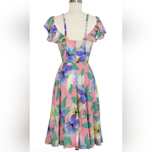 Trashy Diva Hibiscus Floral Hollywood Dres BNWT 14 - Picture 3 of 4